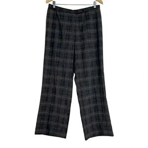 y2k Vintage Brown Plaid Pants Straight Leg Office Siren Women's Size 12
